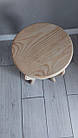Табуретка кухонна, стілець  з круглим сидінням, стільчик  з сосни без покриття, висота 40 см, фото 7