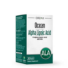Orzax альфа-ліпоєва кислота Ocean Alpha Lipoic Acid 600мг, 30 капсул