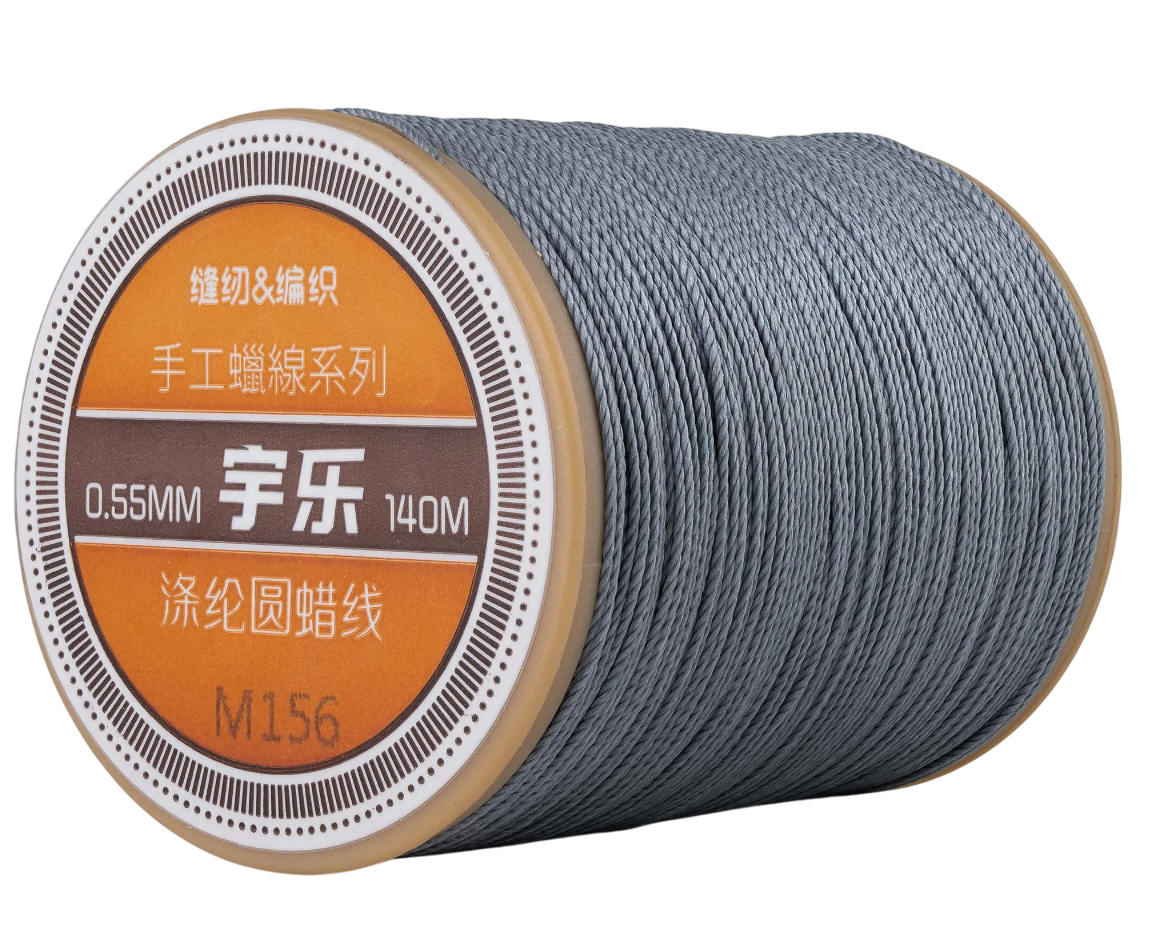 Galaces 0.55мм сіра (M156) нитка кругла вощена по шкірі, фото 1