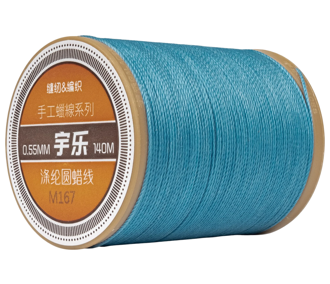 Galaces 0.55мм світло-синя (M167) нитка кругла вощена по шкірі, фото 1