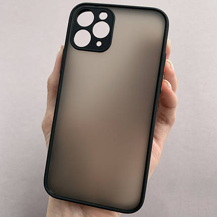 Чохол для Apple iPhone 11 Pro чохол із захистом для камери з кольоровими кнопками на айфон 11 про чорний tcb, фото 1