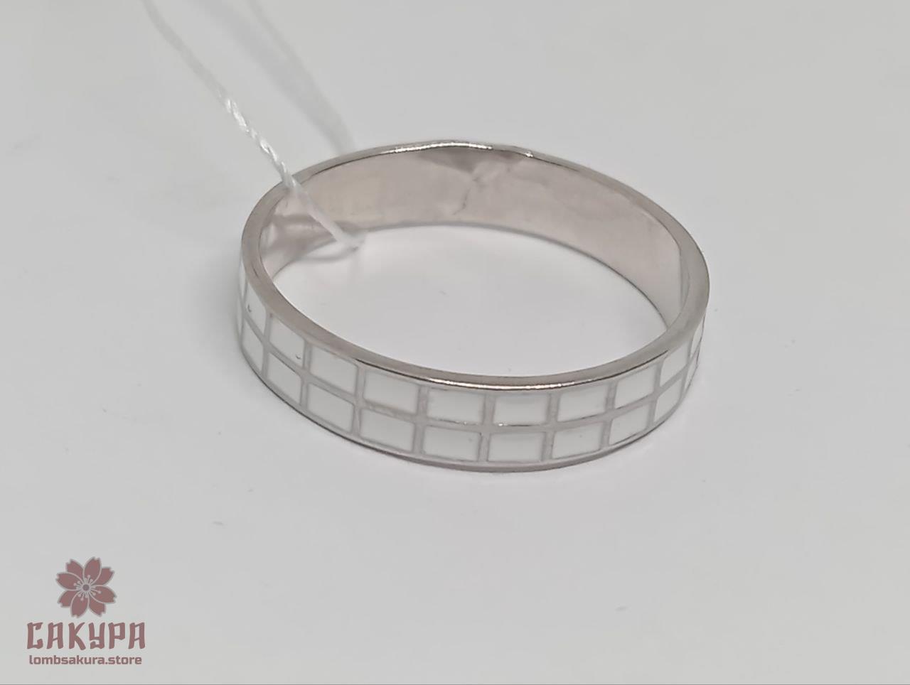 Срібна Каблучка зі вставкою емаль, фото 1