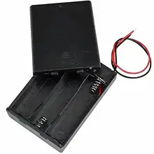 Корпус батарейок x3 "АА" з кришкою і перемикачем ON-OFF, 64x48х19мм, дріт 1уп-10 шт.