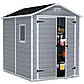Пластиковий сарай Manor DD 185.8х236.8 см всесезонний з віконцем дводверний з вентиляцією для інвентарю, фото 3