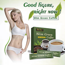 Зелена кава для схуднення 18 пакетиків, 180г. Розчинна зелена кава. Slim Green Coffe with Ganoderma, фото 4