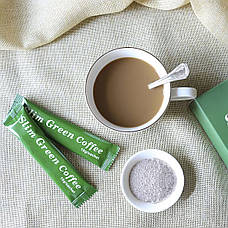 Зелена кава для схуднення 18 пакетиків, 180г. Розчинна зелена кава. Slim Green Coffe with Ganoderma, фото 5