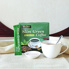 Зелена кава для схуднення 18 пакетиків, 180г. Розчинна зелена кава. Slim Green Coffe with Ganoderma, фото 6