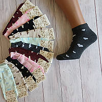 Шкарпетки жіночі ALBA короткі різнокольорові сердечка 38-41р | 12 пар