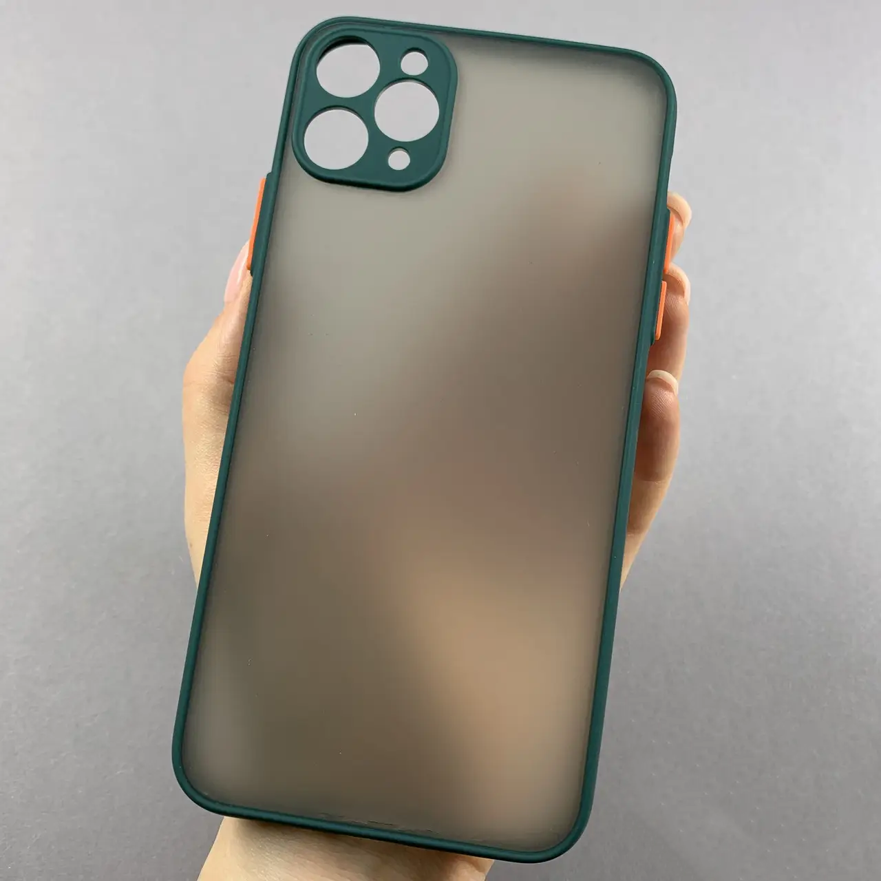 Чохол для Apple iPhone 11 Pro Max матовий із закритою камерою чохол на айфон 11 про макс темно-зелений tcb