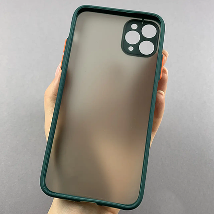 Чохол для Apple iPhone 11 Pro Max матовий із закритою камерою чохол на айфон 11 про макс темно-зелений tcb, фото 2