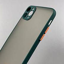 Чохол для Apple iPhone 11 Pro Max матовий із закритою камерою чохол на айфон 11 про макс темно-зелений tcb, фото 3
