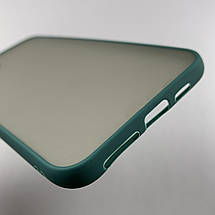 Чохол для Apple iPhone 11 Pro Max матовий із закритою камерою чохол на айфон 11 про макс темно-зелений tcb, фото 4