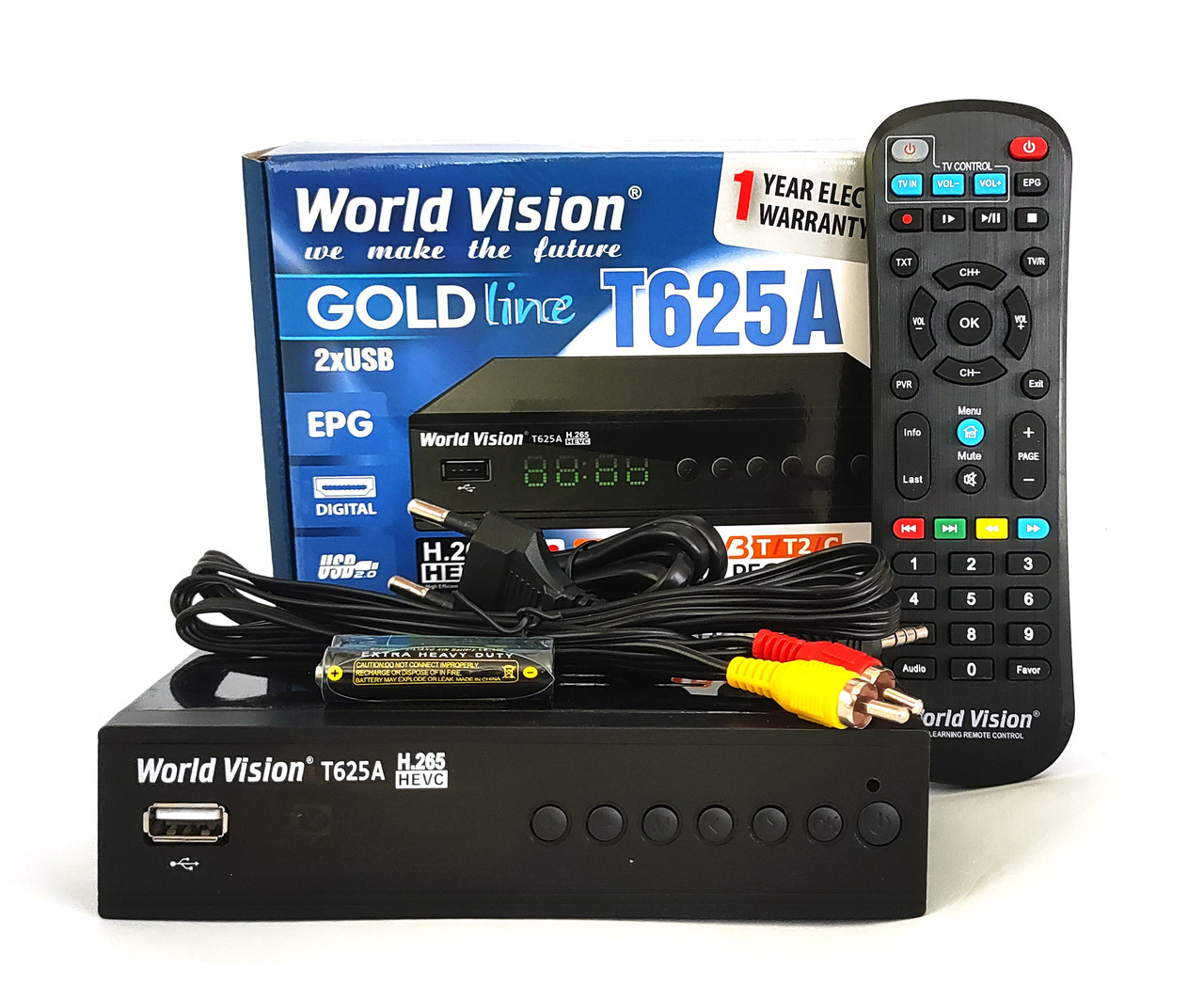 Т2 ресивер тюнер T2 World Vision T625A + навчальний пульт + прошивка під інтернет