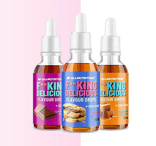 (уцінка термін 10,25) Підсолоджувач нуль калорій AllNutrition FitKing Delicious Flavour Drops 50 мл (кокос/шоколад)
