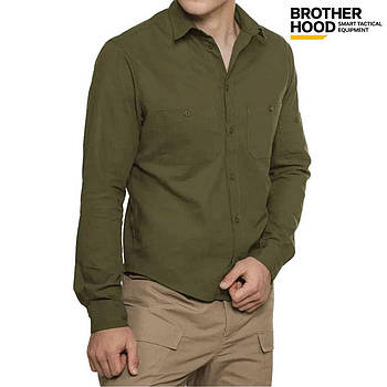 Сорочка чоловіча повсякденна Brotherhood Vietnam олива бязь