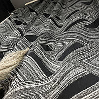 Готові Чорні штори жакард геометрія, з тюлем ALBO (SHTN-K1-9), фото 2