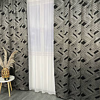 Готові Чорні штори жакард геометрія, з тюлем ALBO (SHTN-K1-9), фото 7