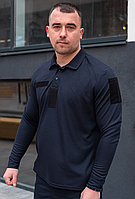 Тактичне поло ДСНС,поло з довгим рукавом синє,футболка кулмакс синя довгий рукав,поло темно синє,реглан дснс,лонгслів дснс