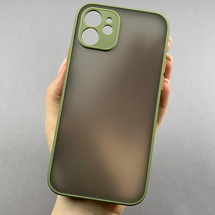Чохол для Apple iPhone 12 матовий із закритою камерою чохол на телефон айфон 12 зелений tcb, фото 1