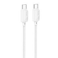 Дата кабель Hoco X113 Beneficio Type-C to Type-C 60W (1m) White