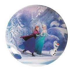 Тарілка десертна Luminarc Disney Frozen кругла без борту d20 см ударостійке скло (0867L)