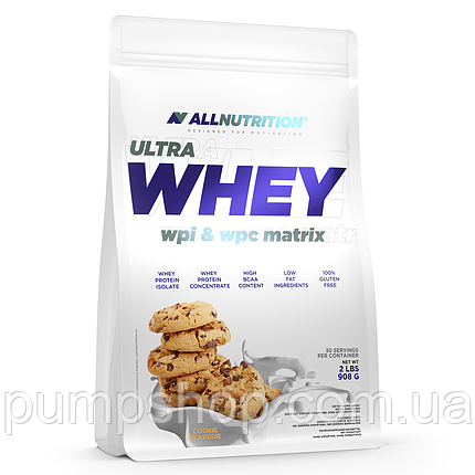 Концентрат та ізолят сироваткового протеїну AllNutrition Ultra Whey 908 г (різні смаки), фото 1