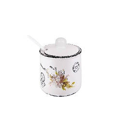 Чайник Maestro Листівка - незабудка з ложкою d9 см фарфор (20049-09 MR)