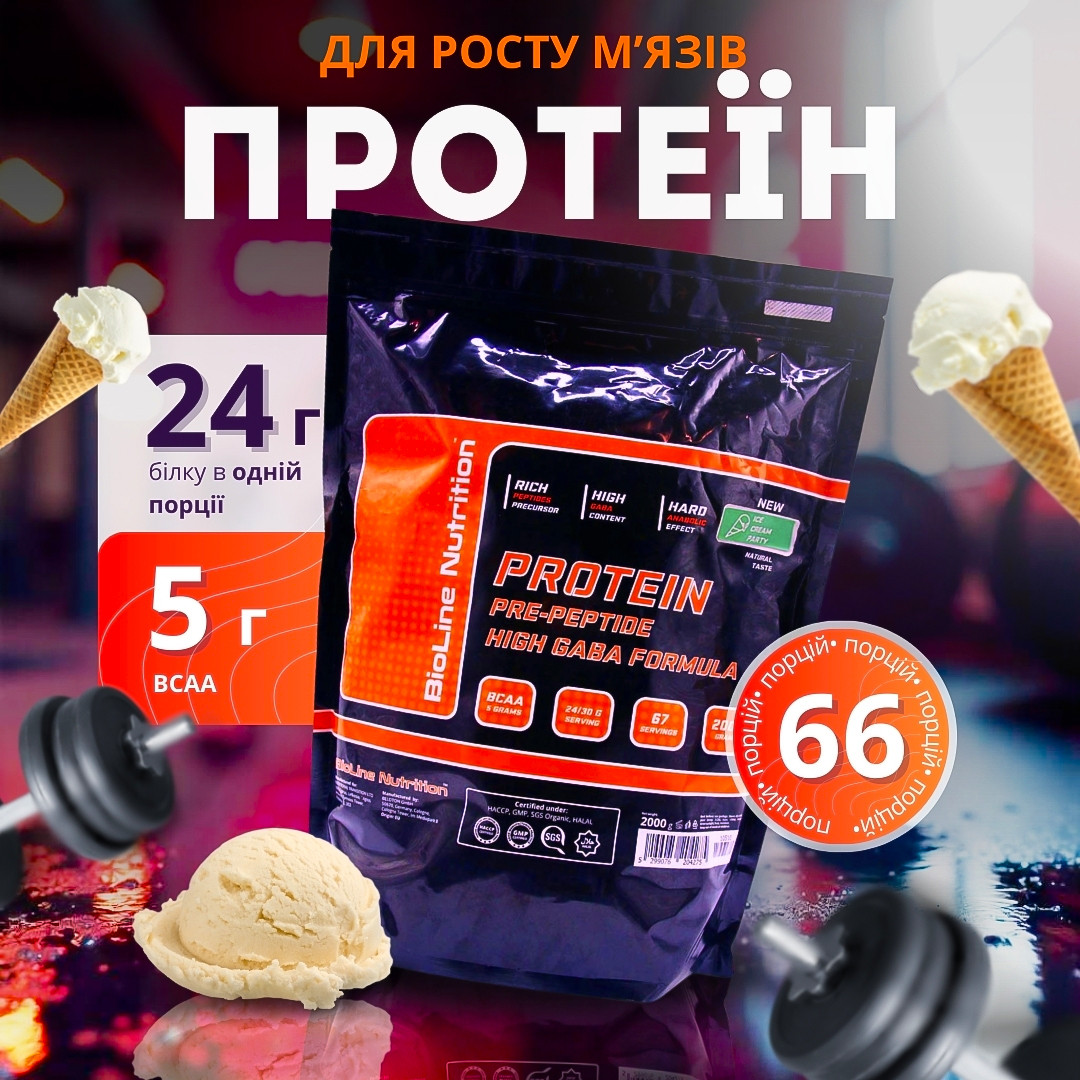 2 кг. Сироватковий протеїн для м'язів та набору ваги BL Nutrition
