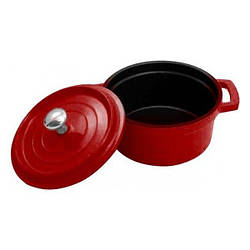 Міні-посудина з кришкою Maestro червона 250мл d10 см h5 см литий алюміній (4010R MR)