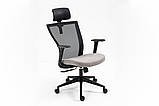 Крісло поворотне Q-328H чорне/сіре, фото 3