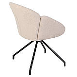 Стілець LINDA чорний каркас/кремовий Teddy, фото 3