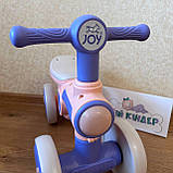 Дитячий біговел велобіг 1.5-3 роки JOY TL-66-300 колеса 6" пластикова рама підсвітка українська озвучування Оранж, фото 5