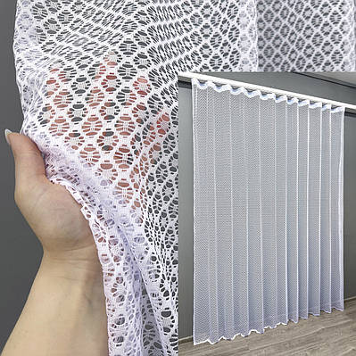 Тюль сітка. Колір холодний білий. Код 1589т