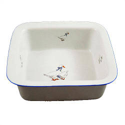 Ємність для запікання Thun Гуси квадратна 30,5х30,5 см h7,5 см фарфор (8134413 / W136)