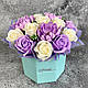 Букет із мильних квітів у коробці . Подарунок жінці, мамі, колезі, фото 3
