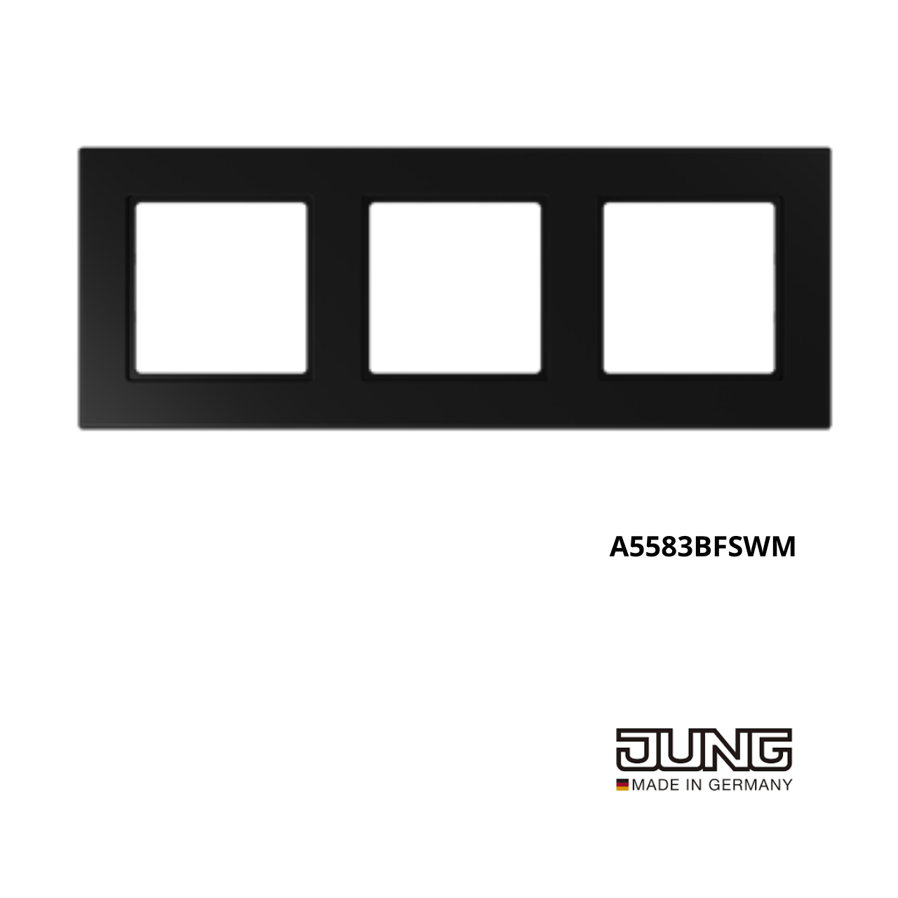 Рамка A550 JUNG 3-містна чорна матова