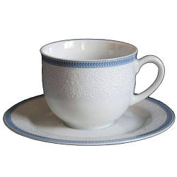 Набір чайний Thun Opal (Обведення блакитного кольору) 12 предметів 270 мл порцеляна (8013601/155)