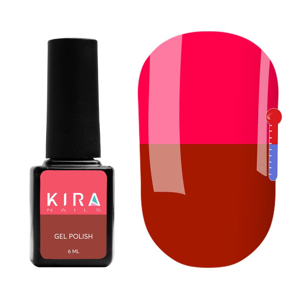 Гель-лак Kira Nails Termo T03 (червоно-коричневий, при нагріванні яскраво-рожевий), 6 мл, фото 1