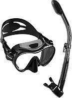 Набір Cressi F1+ Dry (маска F1 + трубка Desert Dry) чорний