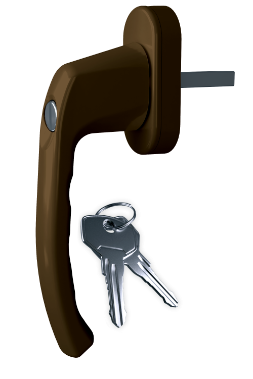 Ручка віконна Astex WH 038 коричневий (РАЛ 8019) (Україна), фото 1