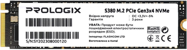 SSD M.2 накопичувач Prologix S380 256GB (PRO256GS380)
