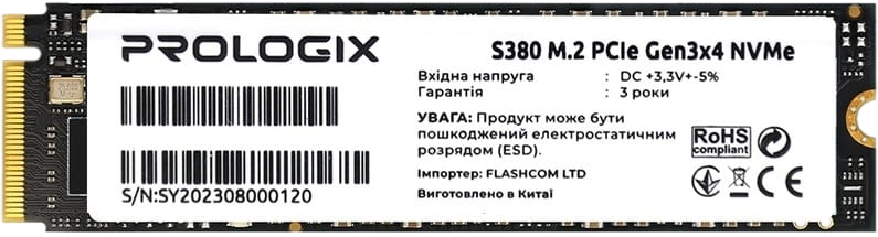 SSD M.2 накопичувач Prologix S380 512GB (PRO512GS380), фото 1