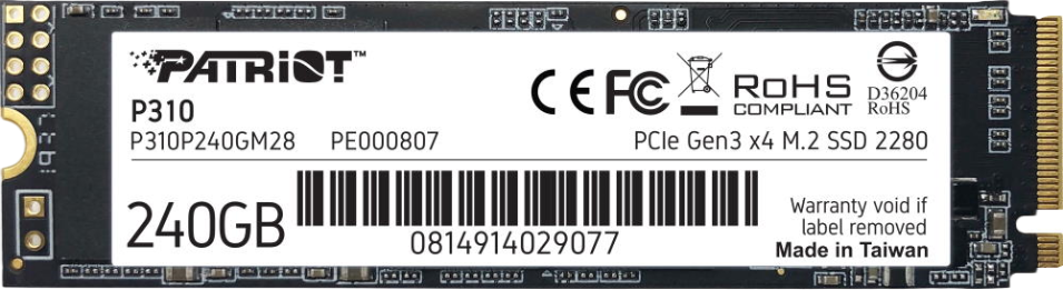 SSD M.2 накопичувач Patriot P310 240GB (P310P240GM28)