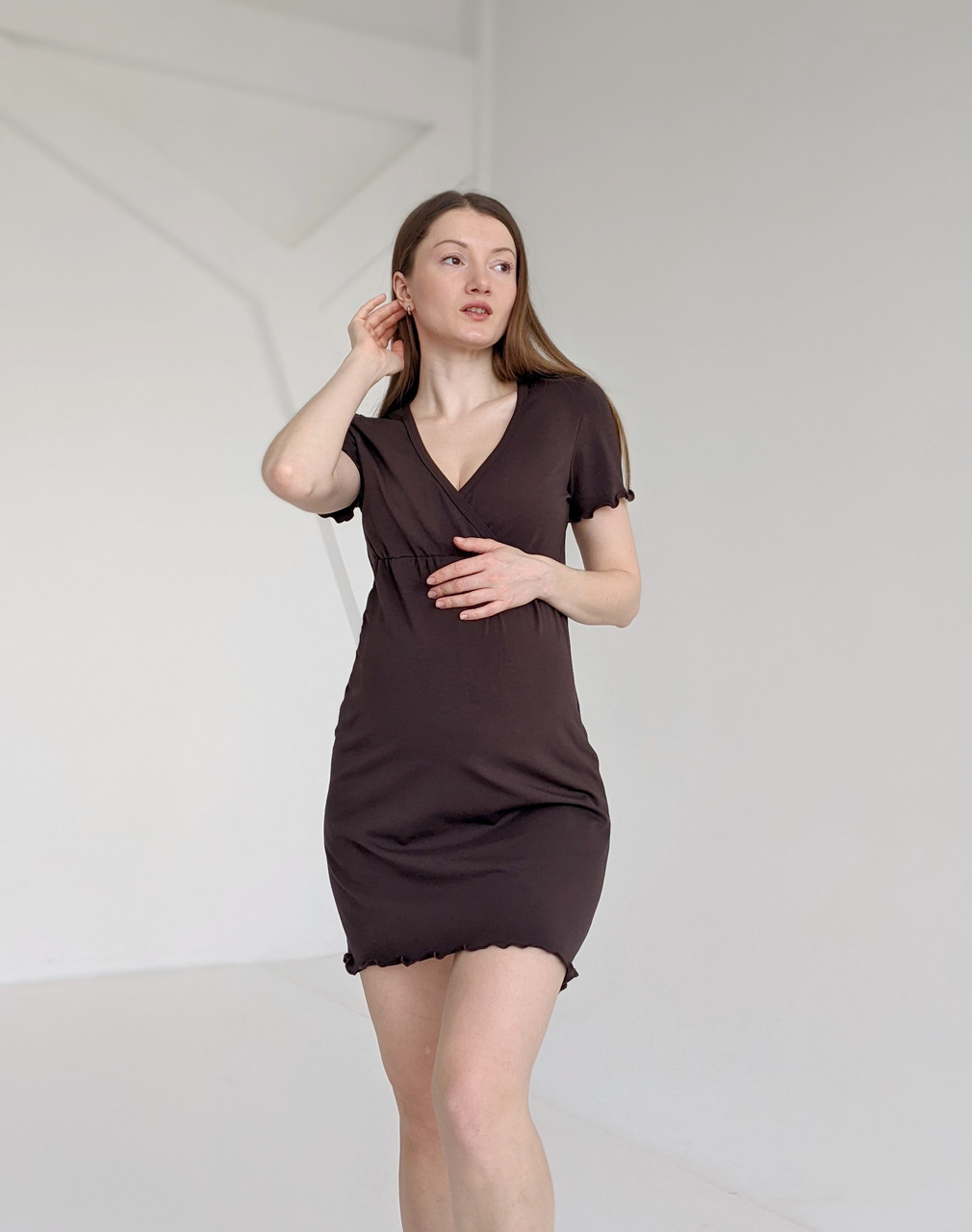 Сорочка для вагітних та годуючих грудьми матусь DARK CHOCOLATE
