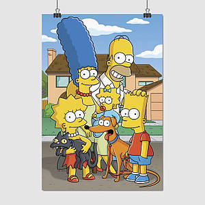 Плакат "Родина Сімпсонів на вулиці, Simpsons", 60×40см