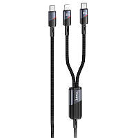 Дата кабель Hoco U139 Type-C to Lightning/Type-C 100W (1.2m) Black