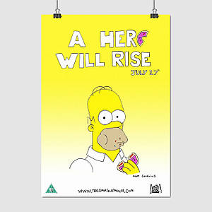 Плакат "Гомер Сімпсон, Гладіатор (пародія), Simpsons, A hero will rise", 60×43см