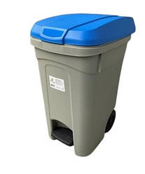 Контейнер для відходів із педаллю та колесами Bee Home синя кришка 60 л d52 см h68 см поліпропілен (AK 734 Синя)