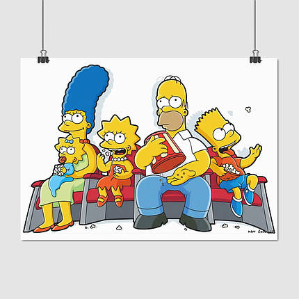Плакат "Сімпсони на дивані, Simpsons", 43×60см, фото 1