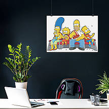 Плакат "Сімпсони на дивані, Simpsons", 43×60см, фото 4